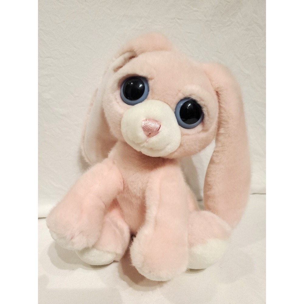 Aurora Pink‎ White Floppy Ear Big Eyed Bunny Rabbit Rare 9"